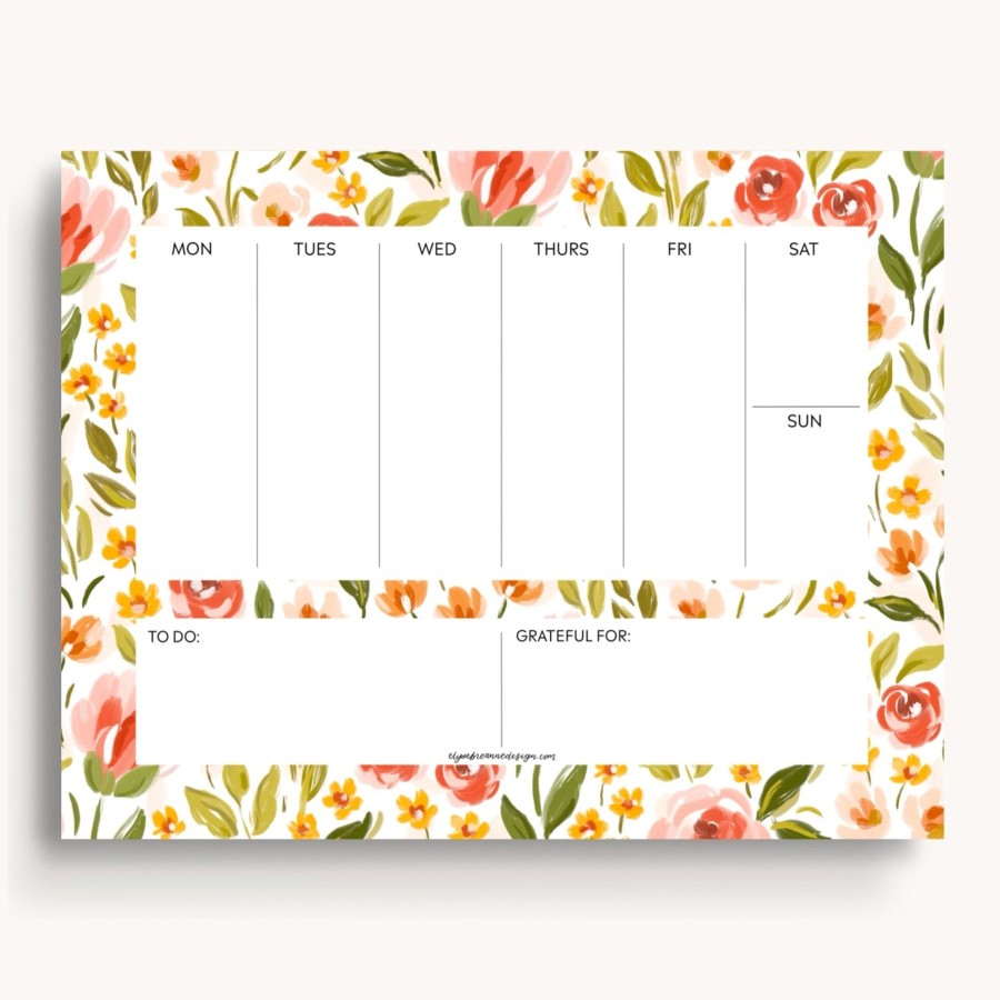 Stationery Elyse Breanne Cards & Paper | Weekly Planner Notepad, 8.5X11"