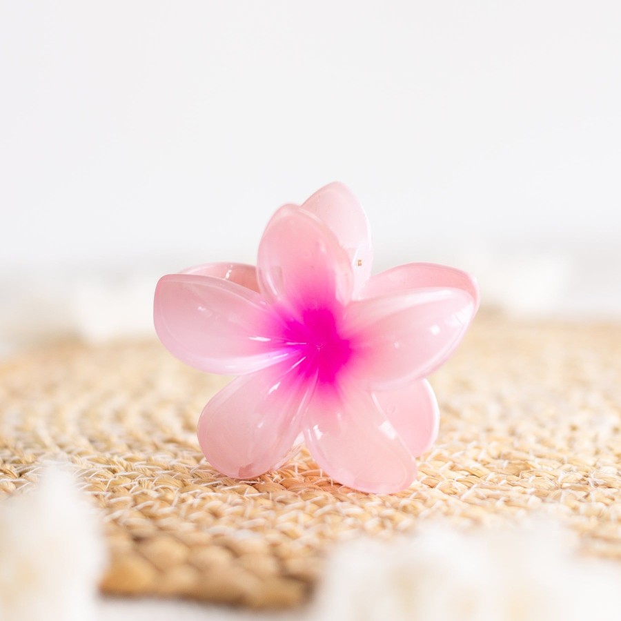 Apparel And Accessories Elyse Breanne | Pink Plumeria Flower Claw Clip