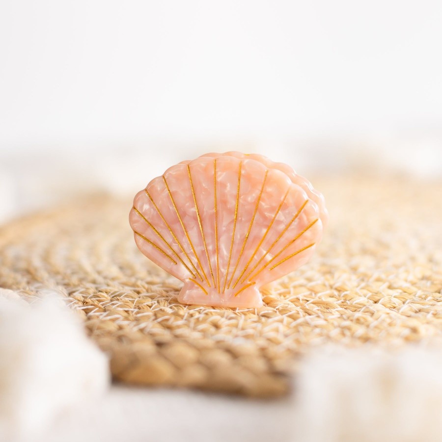 Accessories Elyse Breanne Hair Accessories | Coral Sea Shell Claw Clip