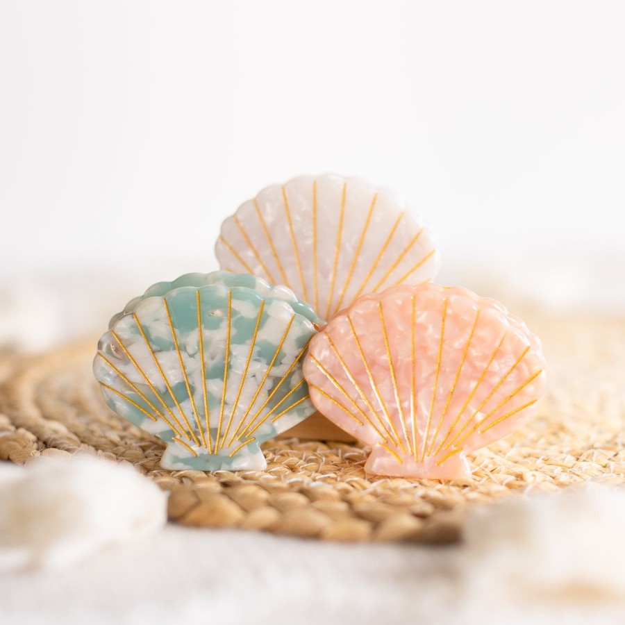 Accessories Elyse Breanne Hair Accessories | Coral Sea Shell Claw Clip