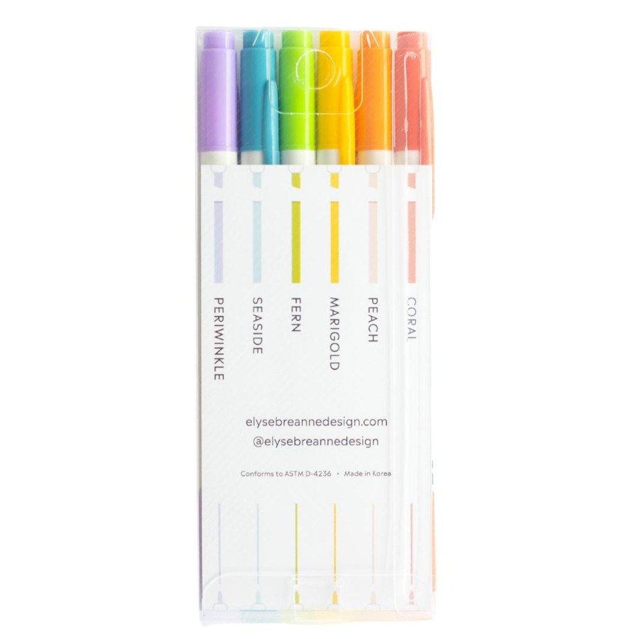 Stationery Elyse Breanne Books & Accessories | Set Of 6 Double Tip Highlighter Markers