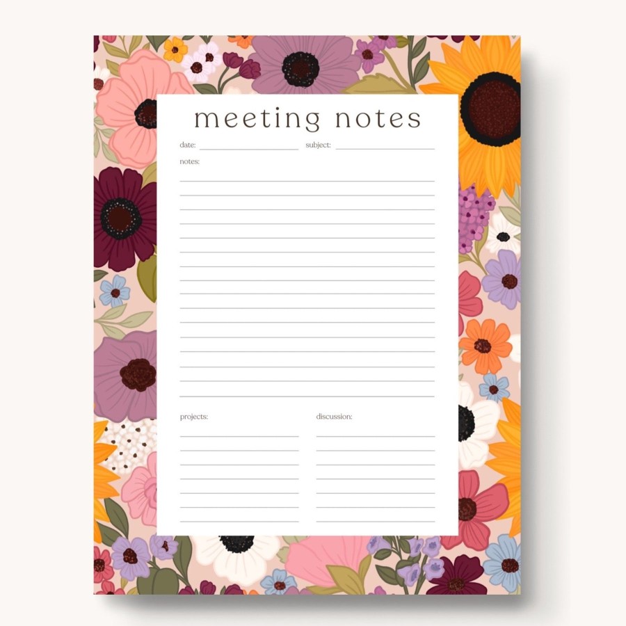 Stationery Elyse Breanne Cards & Paper | Meeting Notes Notepad, 11X8.5"