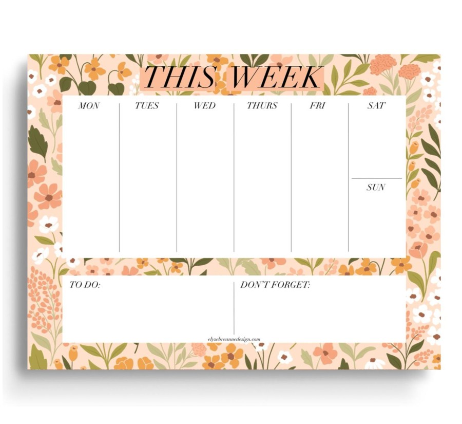 Stationery Elyse Breanne Cards & Paper | Weekly Planner Notepad, 8.5X11"