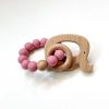 Baby Elyse Breanne | Pink Elephant Teether, Silicone And Beech Wood