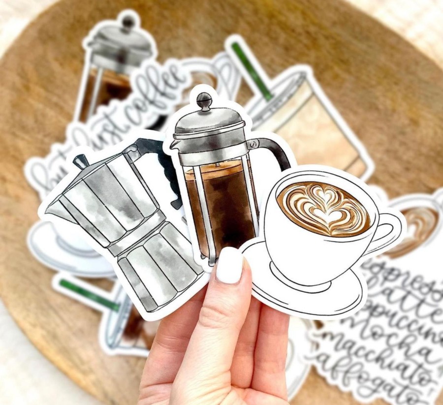 Stickers Elyse Breanne Coffee & Food | Waterproof Vinyl Sticker, 4X2"