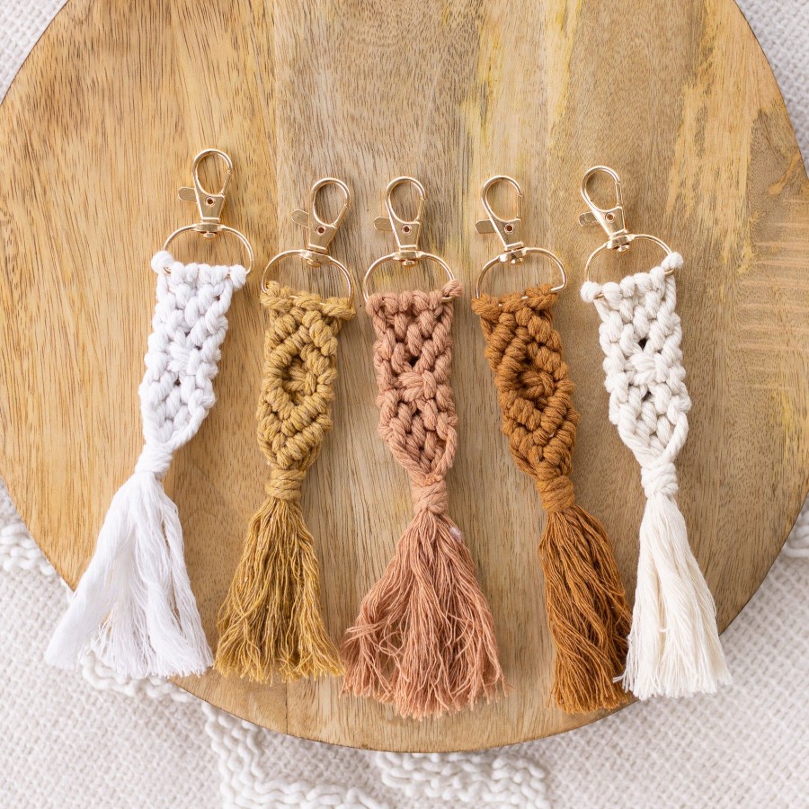 Accessories Elyse Breanne Keychains & Pins | White Macrame Keychain