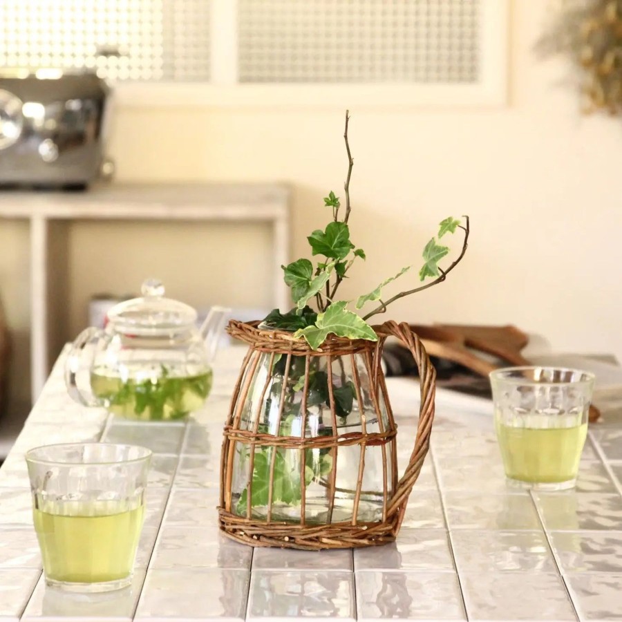 Home And Garden Elyse Breanne | Basket Glass Flower Pitcher