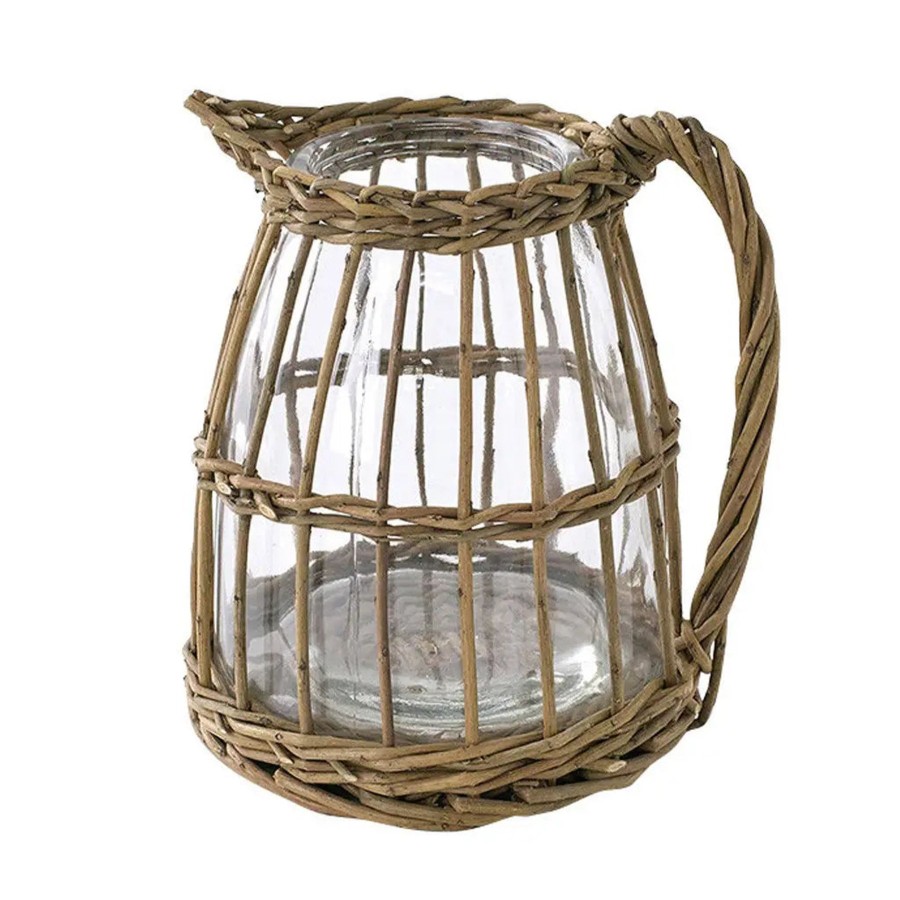 Home And Garden Elyse Breanne | Basket Glass Flower Pitcher