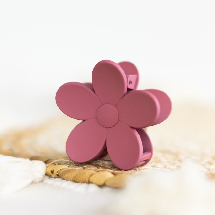 Apparel And Accessories Elyse Breanne | Small Plum Flower Claw Clip