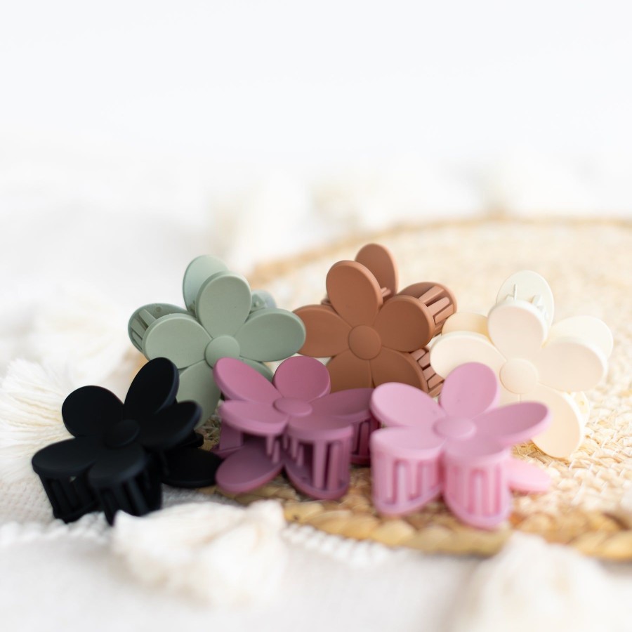 Apparel And Accessories Elyse Breanne | Small Cream Flower Claw Clip