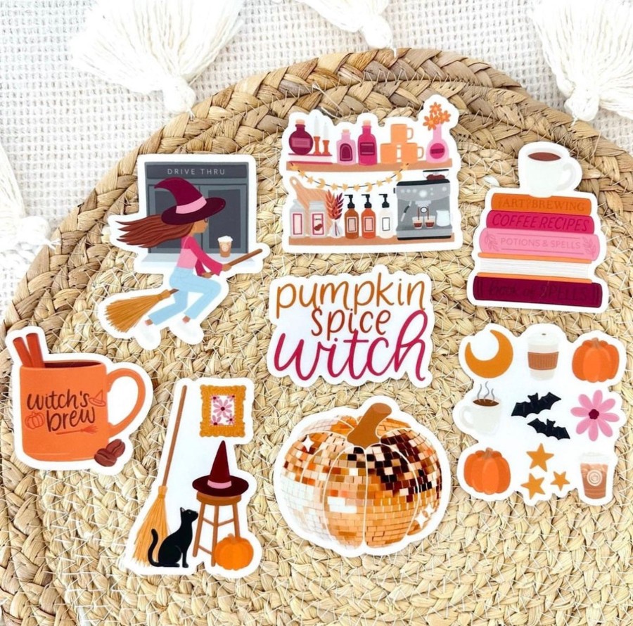 Stickers Elyse Breanne Sticker Packs | Pumpkin Spice Witch Sticker Pack