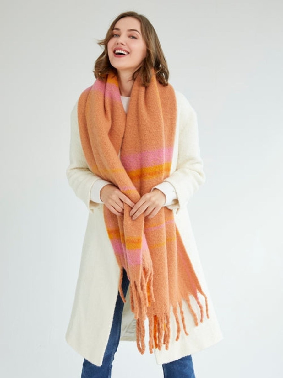 Apparel And Accessories Elyse Breanne | Salome Rust Scarf Blush Scarf