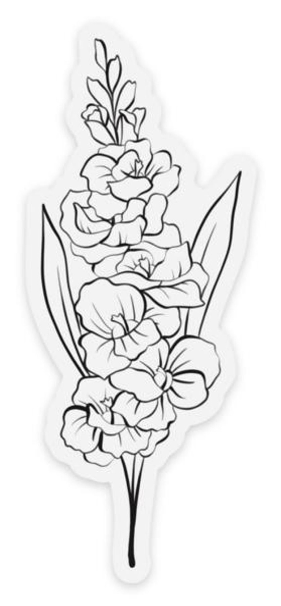 Stickers Elyse Breanne Birth Month Flowers | Clear Waterproof Vinyl Sticker, 1.5X3.5"