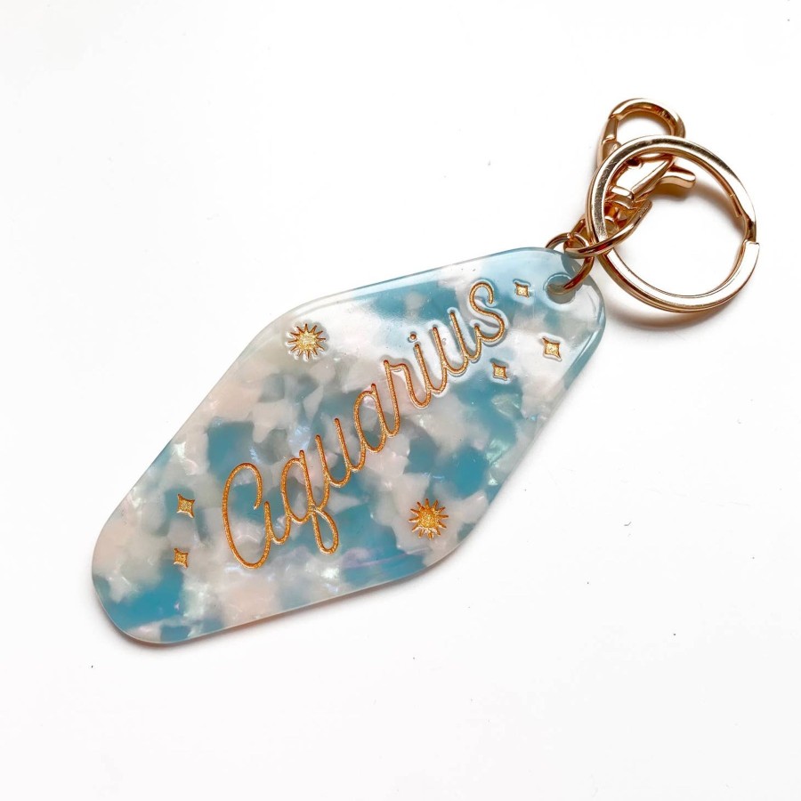 Accessories Elyse Breanne Keychains & Pins | Aquarius Horoscope Motel Keychain