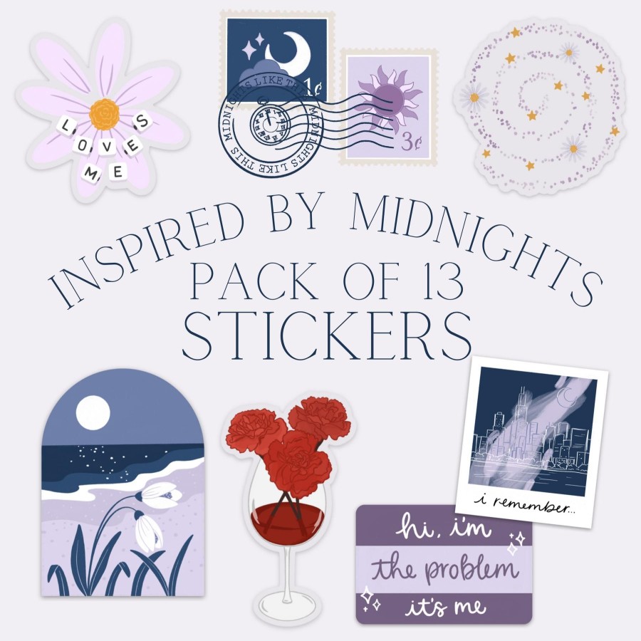 Stickers Elyse Breanne Inspired By Midnights | Pack Of 13 Stickers