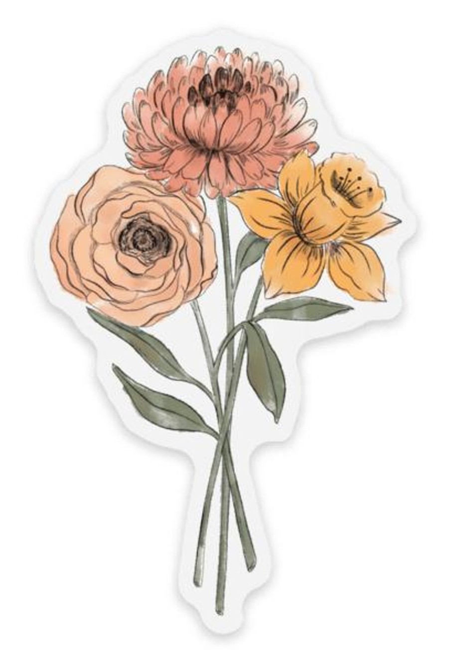 Stickers Elyse Breanne Florals | Clear Waterproof Vinyl Sticker, 3X2"