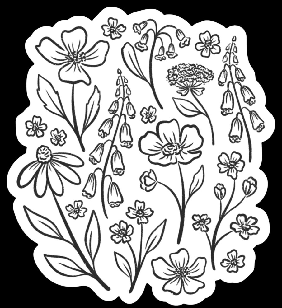 Stickers Elyse Breanne Florals | Waterproof Vinyl Sticker, 3X2.75"