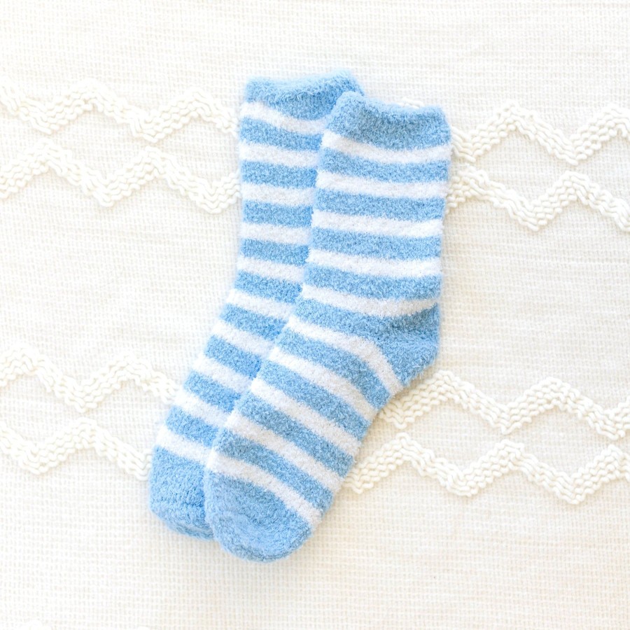 Apparel And Accessories Elyse Breanne | Sky Blue Stripe Socks