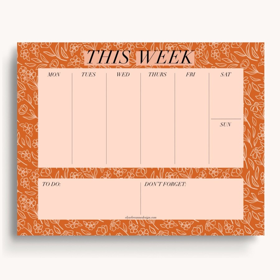 Stationery Elyse Breanne Cards & Paper | Weekly Planner Notepad, 8.5X11"