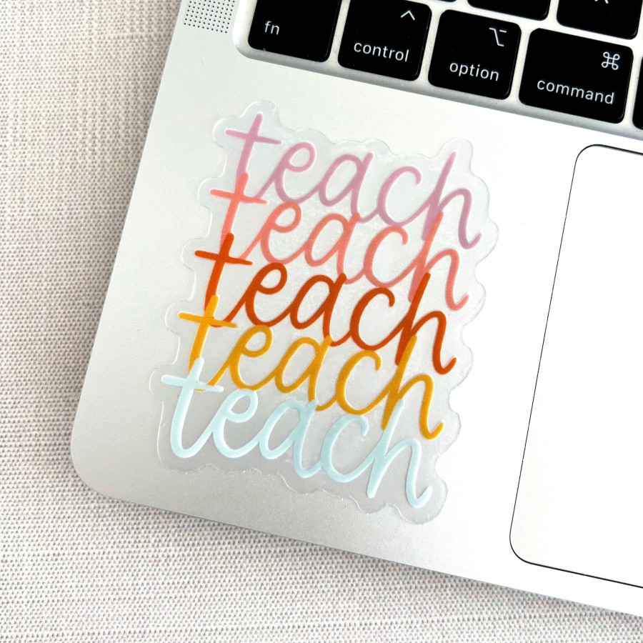 Stickers Elyse Breanne Teacher | Clear Waterproof Vinyl Sticker, 3X3"