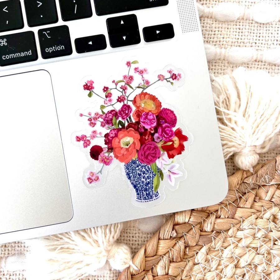 Stickers Elyse Breanne Florals | Clear Waterproof Vinyl Sticker, 2.7X3.25"