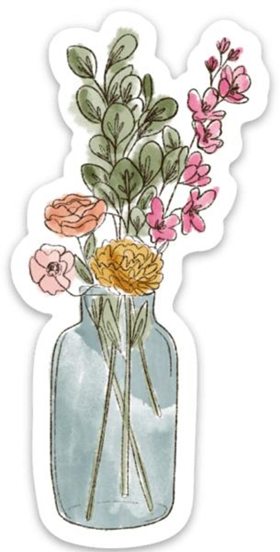 Stickers Elyse Breanne Florals | Waterproof Vinyl Sticker, 3.5X1.75"