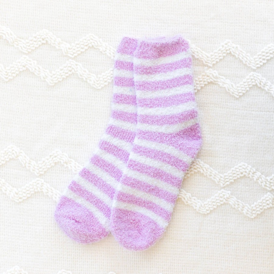 Apparel And Accessories Elyse Breanne | Lilac Stripe Socks