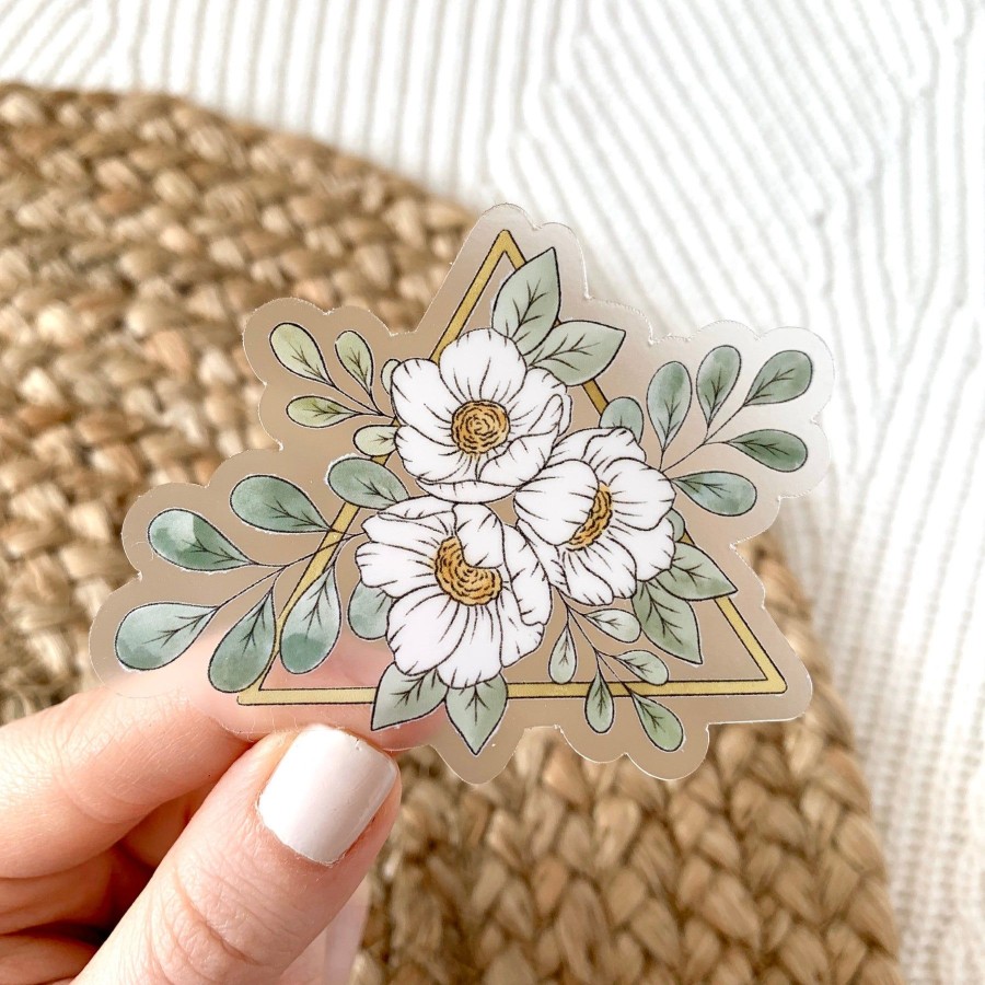 Stickers Elyse Breanne Florals | Clear Waterproof Vinyl Sticker, 3.35X2.25"