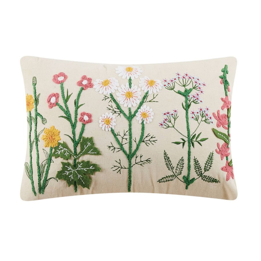 Home And Garden Elyse Breanne | Meadow Flower Rectangle Embroidered Pillow