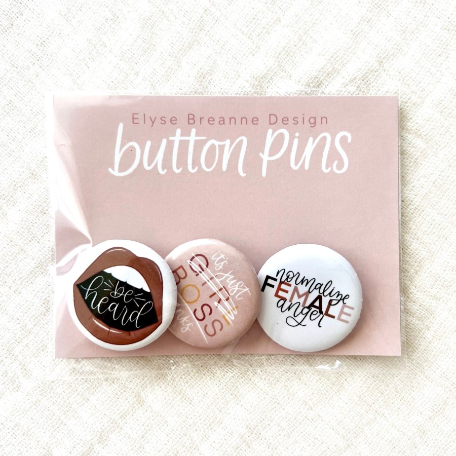 Accessories Elyse Breanne Keychains & Pins | Pack Of 3 Button Pins