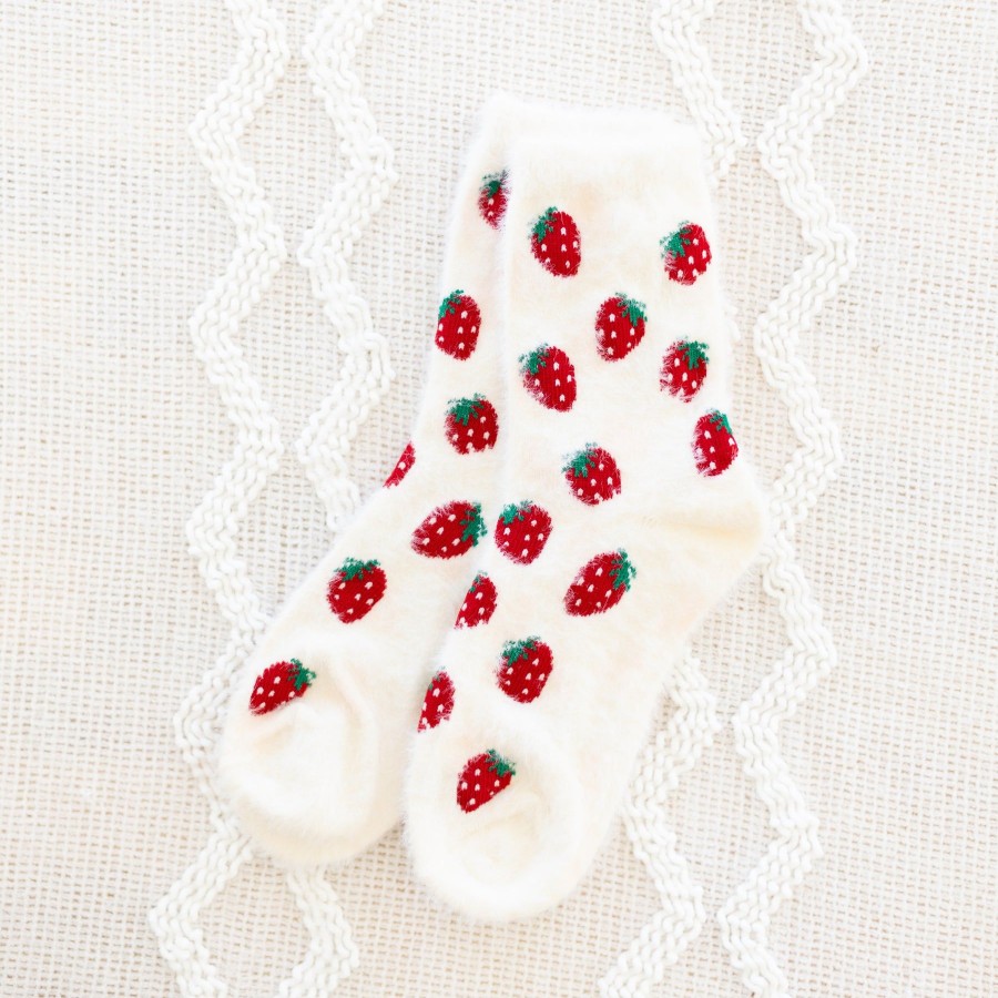 Apparel And Accessories Elyse Breanne | Red Strawberry Socks