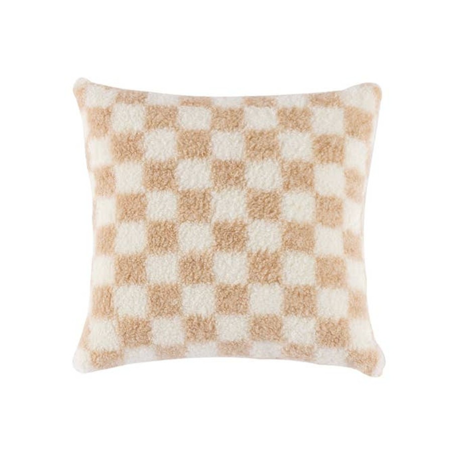 Home & Living Elyse Breanne Home Goods | Tan Check Pillow