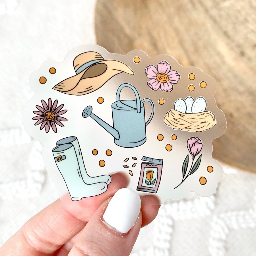 Stickers Elyse Breanne Florals | Clear Waterproof Vinyl Sticker, 3X2.5"