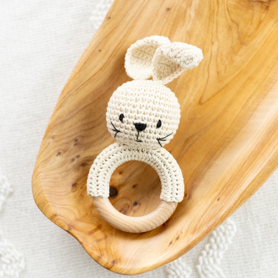 Baby Elyse Breanne | Cream Bunny Crochet Rattle