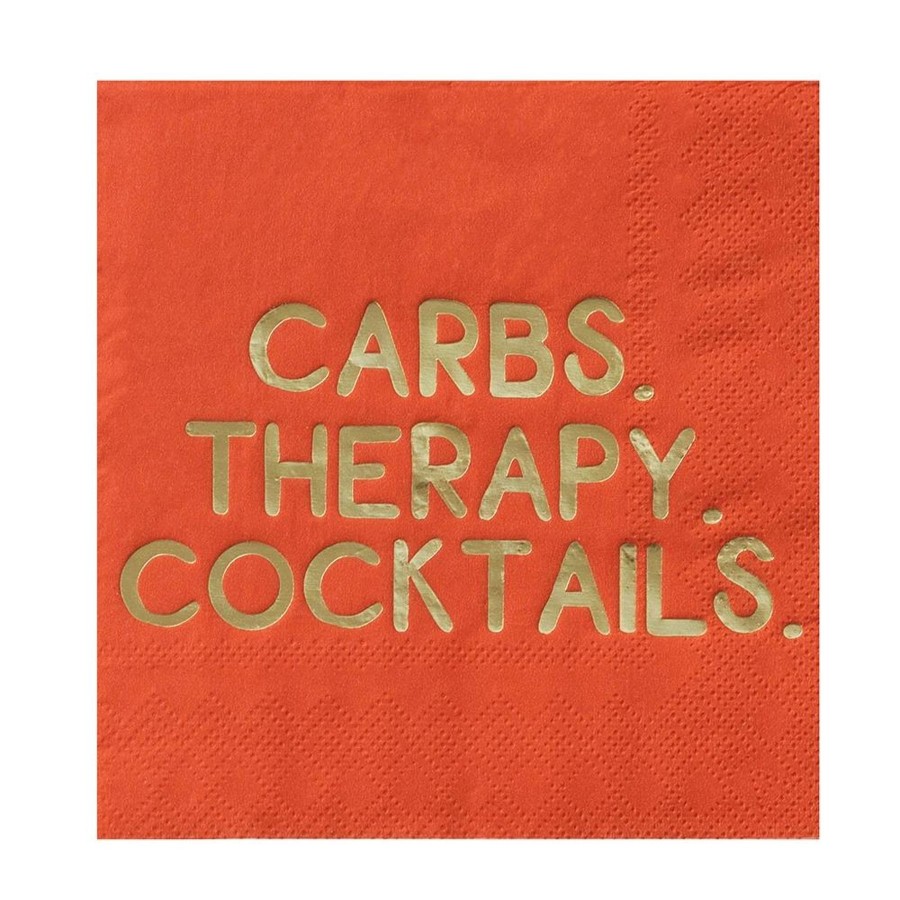 Home And Garden Elyse Breanne | Carbs, Therapy, Cocktails Cocktail Napkins