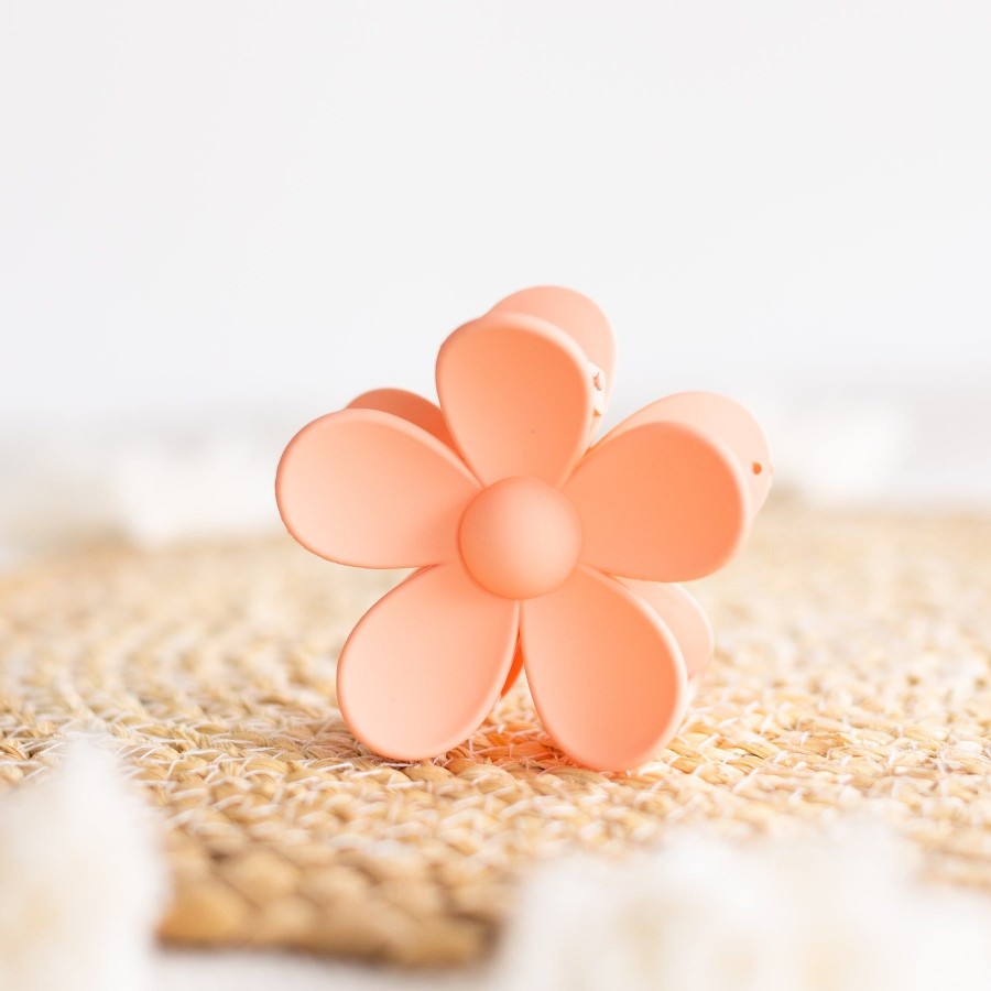 Apparel And Accessories Elyse Breanne | Peach Big Flower Claw Clip