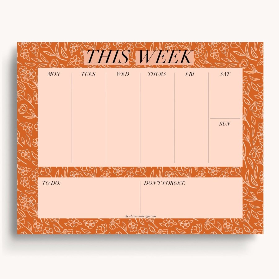 Stationery Elyse Breanne Planners | Weekly Planner Notepad, 8.5X11"