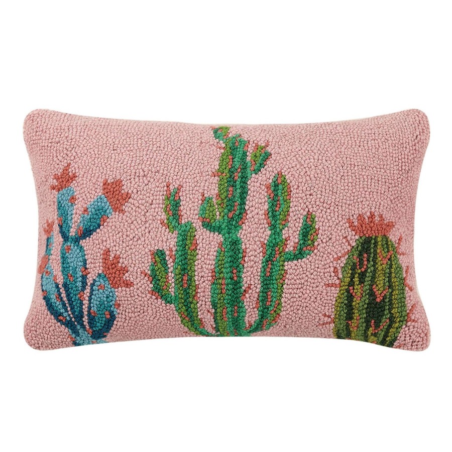 Home And Garden Elyse Breanne | Pretty Pink Cactus Hook Pillow