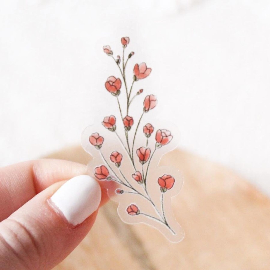 Stickers Elyse Breanne Florals | Clear Waterproof Vinyl Sticker, 2.5X1.25"