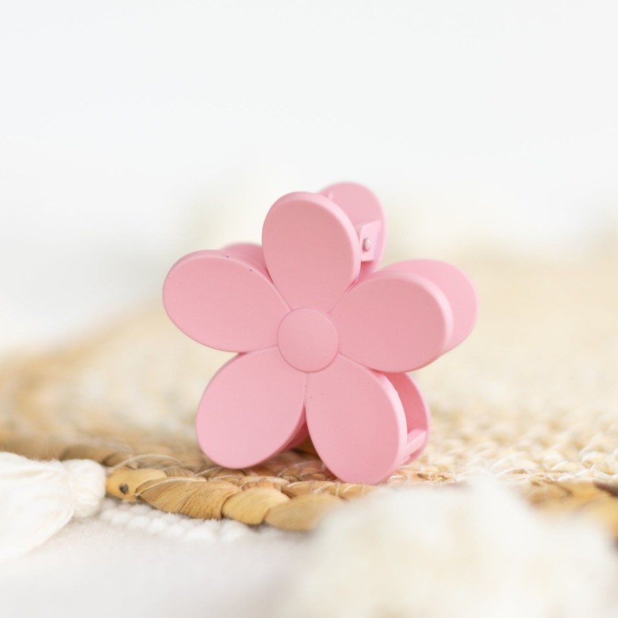 Apparel And Accessories Elyse Breanne | Small Pink Flower Claw Clip