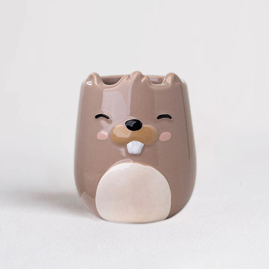 Home And Garden Elyse Breanne | Apa La Papa Ceramic Animal Planter-Beaver