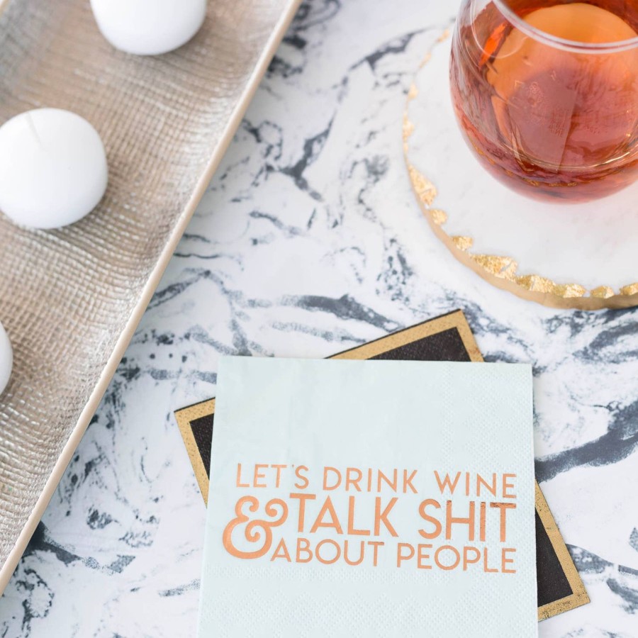 Home And Garden Elyse Breanne | Let'S Drink Wine & Talk Shit About People Cocktail Napkins